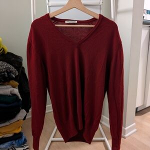 Mario Valentino Deep Red V-Neck Sweater